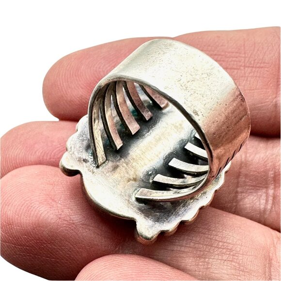 American Southwest Sterling Silver Mabe Pearl Ring 11.1 Grams Size 6 - Picture 2 of 2